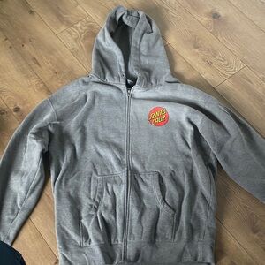 Santa Cruz Red and Yellow Logo Gray Hoodie